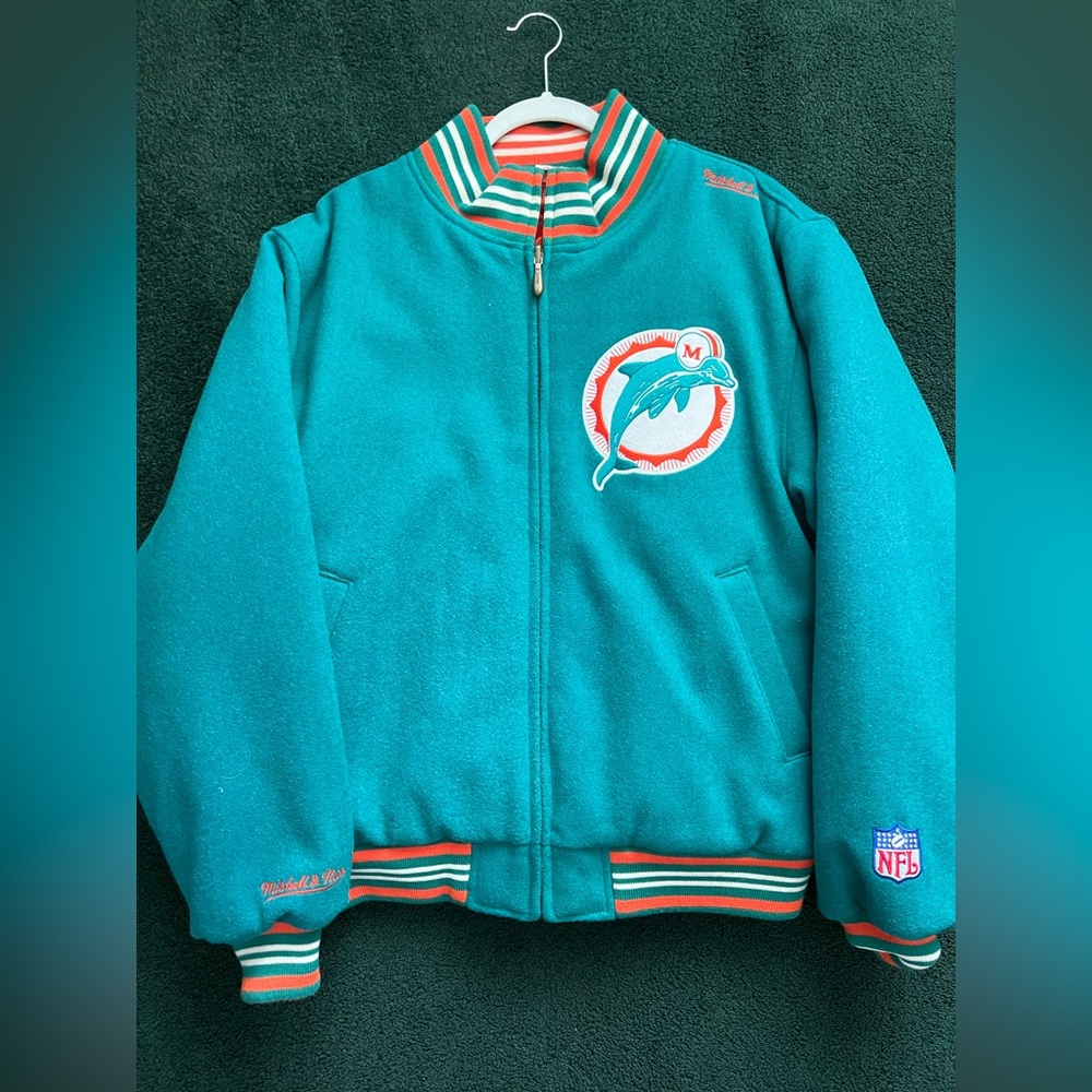 Mitchell & Ness Miami Dolphins 07’ Wool Reversible Jacket - Limited Edition